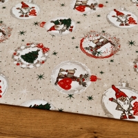 Bavlnená režná - Vianočné Gule - cena za 10 cm