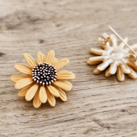 Brošňa ozdobná Margarétka - Žltá