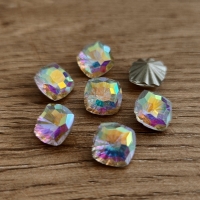 Ozdobné kamienky - 10 mm - Sklenené brúsené - Crystal AB