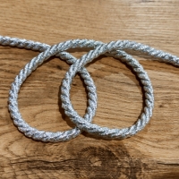Točená šnúrka 6,5 mm - Strieborná so striebornám vláknom
