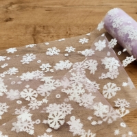 Tyl 15 cm snehové vločky - Fialkový