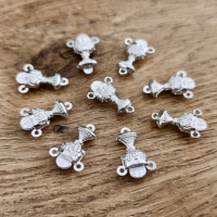 Ružencový medzikus - 22 x 14 mm - Kalich JHS - Strieborný