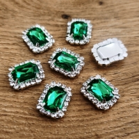 Ozdobné kamienky našívacie 20 x 16 mm - Emerald