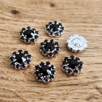 Ozdobné štrasové kamienky 12 mm - Čierne