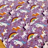 Úplet - Jednorožce na fialovom - cena za 10 centimetrov