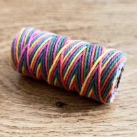 Ozdobná Macrame niť - Dúhová - 1 mm - Balenie 23 metrov