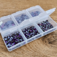 Hot fix - krabičkové balenie - Mix 1280 kusov - Purple Violet
