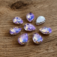 Našívacia aplikácia s lôžkom - 13 x 18 mm - Ružové AB