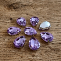 Našívacia aplikácia s lôžkom - 13 x 18 mm - Fialkové