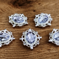 Aplikácia štrasová 30 x 34 mm - Crystal s perličkami