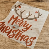 Nažehľovacia nálepka - Merry Christmas Sobík - 21,5 x 22,3 cm
