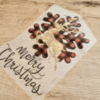 Nažehľovacia nálepka - Merry Christmas Vločka - 15,8 x 24 cm