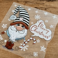 Nažehľovacia nálepka - Merry Christmas Trpaslík - 21,3 x 22 cm