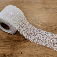 Tyl 80 mm - Flitrový - Biely AB