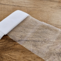 Tyl 12 cm - Strieborné Bodky - Biely