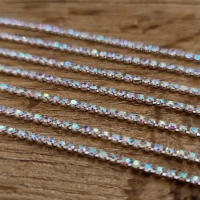 Štrasová borta 2 mm - Crystal AB - cena za 10 cm