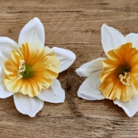 Umelý narcis - Bielo žltý - 12 cm