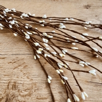 Dekoračné bobuľové vetvičky 40 cm - Biela