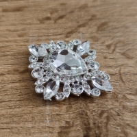 Ozdoba štrasová - 35 x 40 mm - Crystal