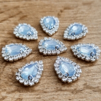 Našívacia aplikácia - 15 x 20 mm - Opalitovo modré