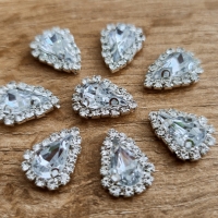 Našívacia aplikácia s lôžkom - 10 x 15 mm - Crystal