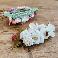 Hrebienok do vlasov - Kvietky - Biely