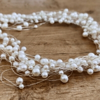 Ozdoba do vlasov - Čelenka perličková - Bielo strieborná