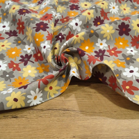 Bavlna režná - Kvety - cena za 10 centimetrov