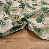 Bavlna režná - Monstera - cena za 10 centimetrov