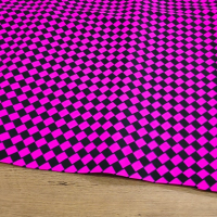 Bavlna režná - Kocky ružovo čierne - cena za 10 centimetrov