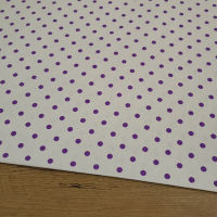 Bavlna režná - Bodky fialové - cena za 10 centimetrov