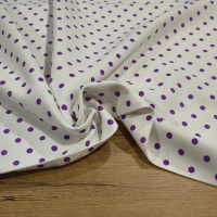 Bavlna režná - Bodky fialové - cena za 10 centimetrov