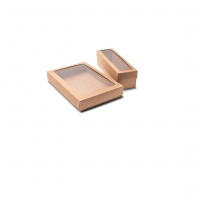 Darčeková krabica s priehľadným vekom - 200 x 200 x 100 mm