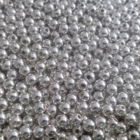 Perličky 4 mm - Strieborné - 100 ks