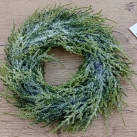 Zasnežený Veniec z umelej čečiny - Priemer 27 cm