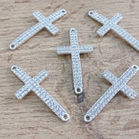 Medzikus krížik 22 x 47 mm - Strieoborný