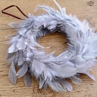 Veniec pierkový - 20 cm - Šedý
