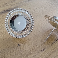 Zápich na sviečku - Ozdobný 42 mm - Strieborný