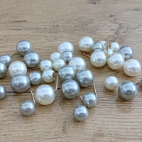 Brošňová spinka Perličková - Šedá