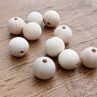 Drevené korálky 30 mm - Natur