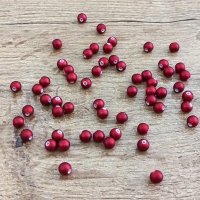Metalické korálky 6 mm - Vínovo červené