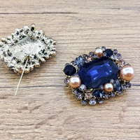 Brošňa - Kráľovská modrá - 48 x 40 mm