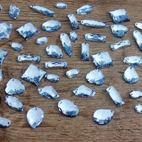 Ozdobné kamienky našívacie - Crystal - Mix 100 kusov