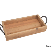 Drevený podnos s kovovými úchytkami - 300 x 150 mm