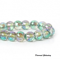 Korálka obrusovaná 12 mm - AB zelená