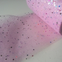 Tyl 15 cm flitrový svetloružový