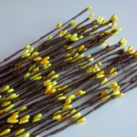 Dekoračné bobuľové vetvičky 40 cm - žlté
