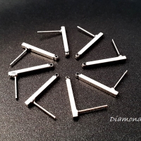 Základ na náušnice - 20 x 2 mm - cena za pár - striebro