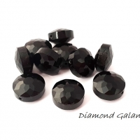 Korálka sklenená brúsená 8 x 14 mm - Čierna