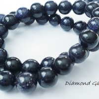 Pieskovcové korálky s perleťou - 8 mm - čierne